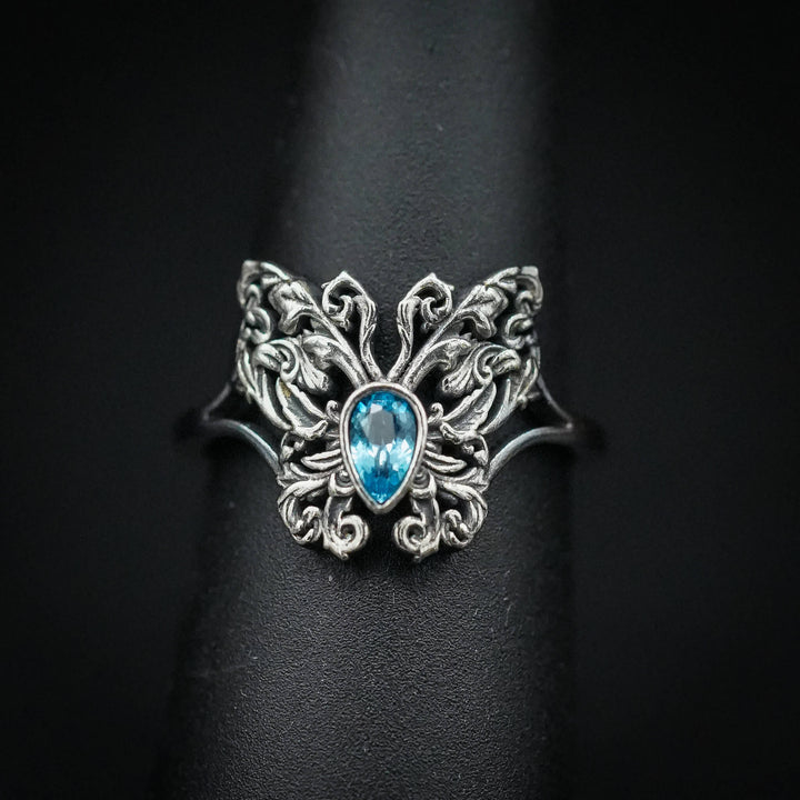 PAYMENT PLAN Sky Blue Topaz Rococo Butterfly Ring