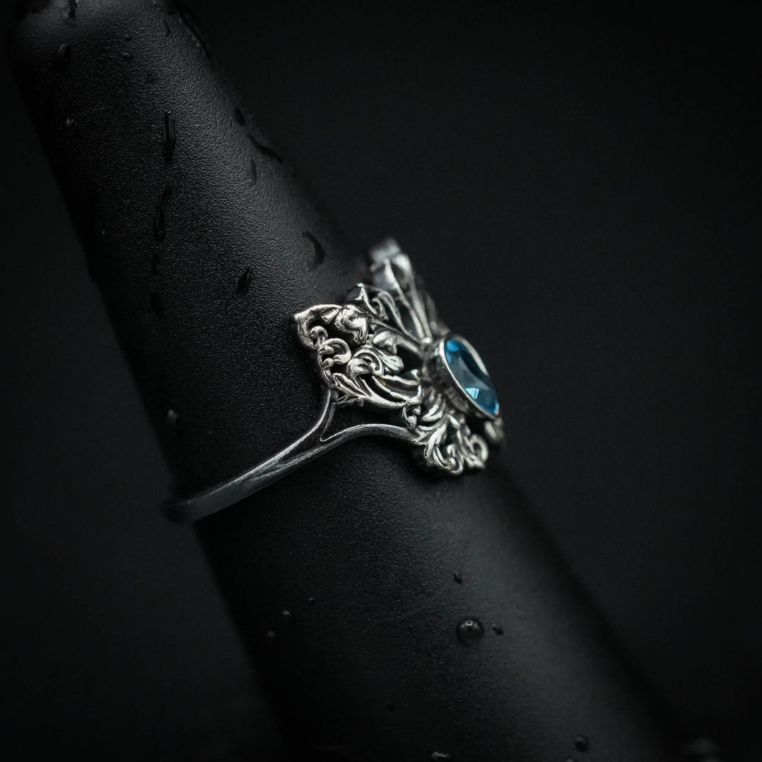 PAYMENT PLAN Sky Blue Topaz Rococo Butterfly Ring