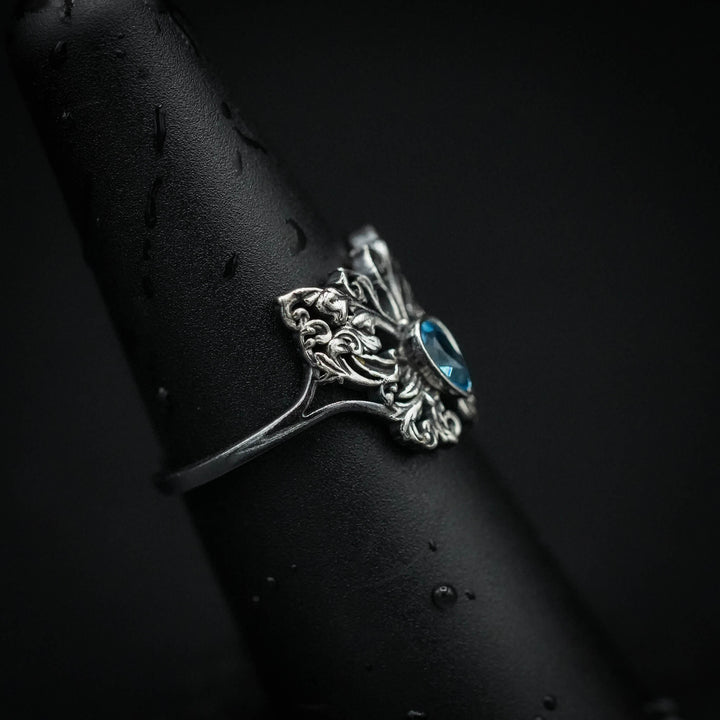 PAYMENT PLAN Sky Blue Topaz Rococo Butterfly Ring