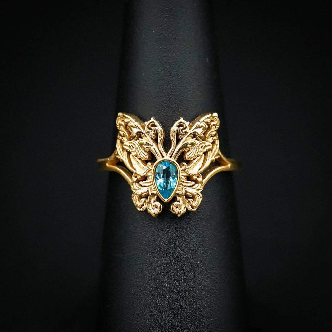 PAYMENT PLAN Sky Blue Topaz Rococo Butterfly Ring