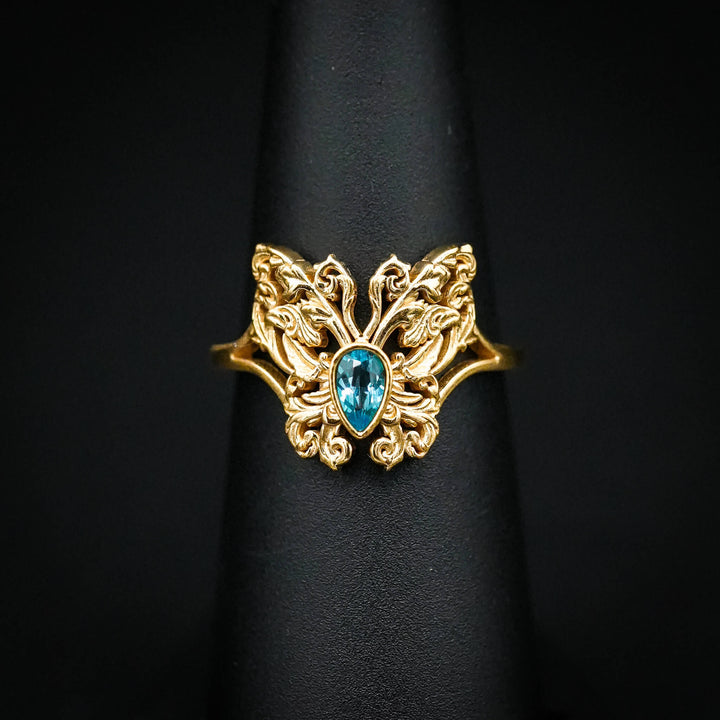 PAYMENT PLAN Sky Blue Topaz Rococo Butterfly Ring