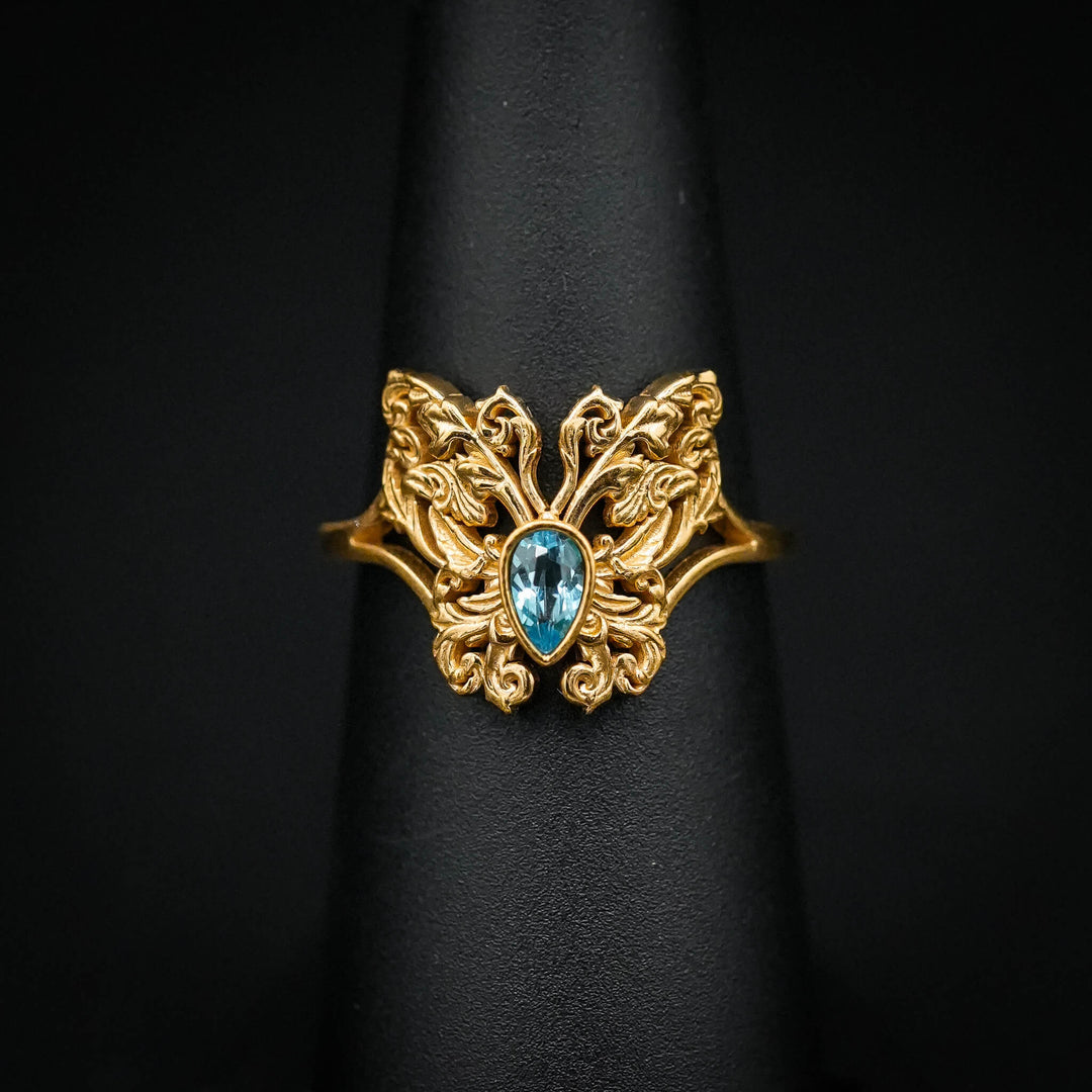 PAYMENT PLAN Sky Blue Topaz Rococo Butterfly Ring
