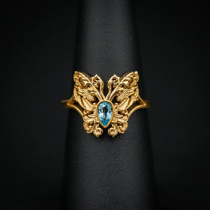 PAYMENT PLAN Sky Blue Topaz Rococo Butterfly Ring