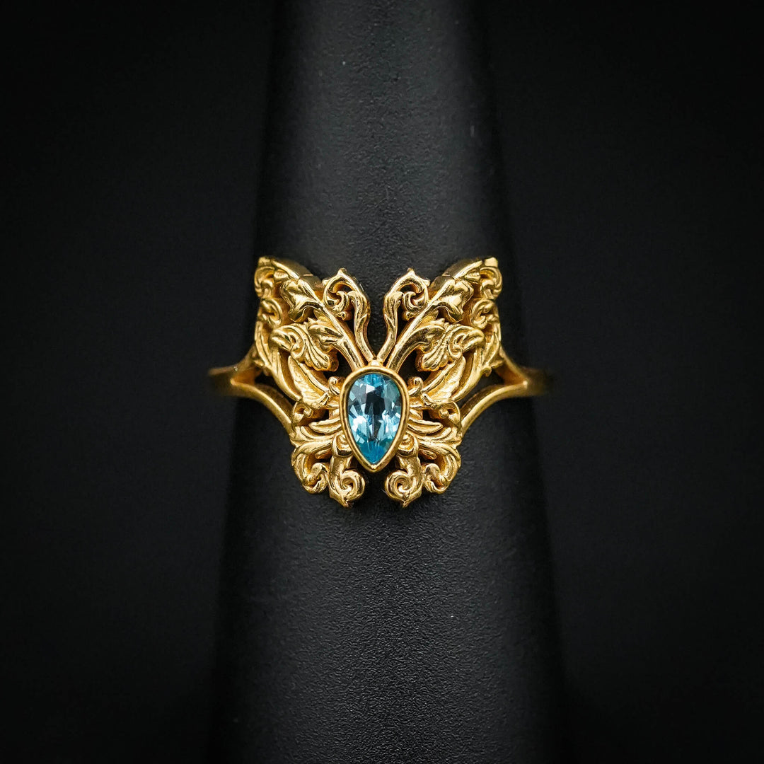 PAYMENT PLAN Sky Blue Topaz Rococo Butterfly Ring