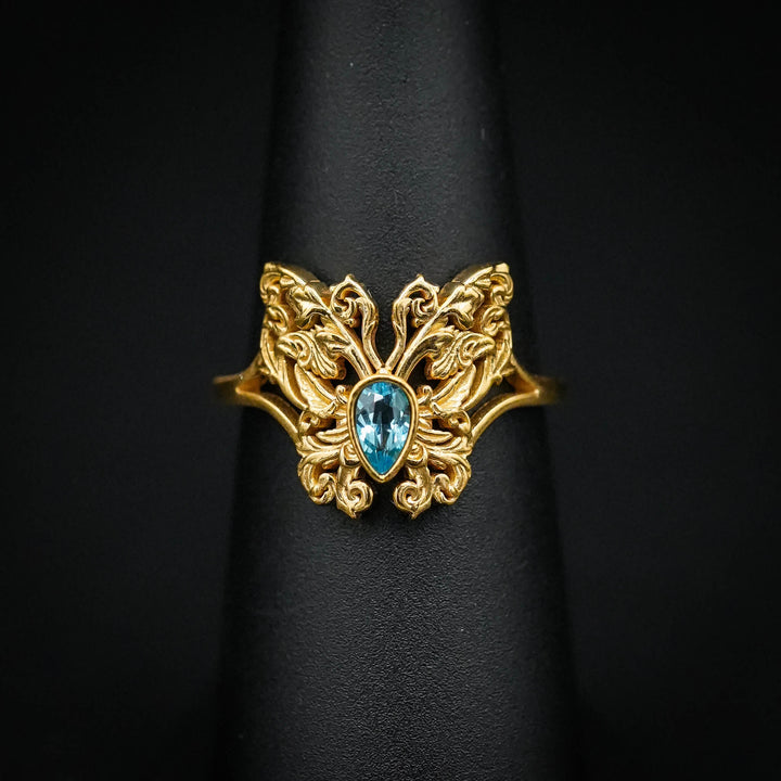 PAYMENT PLAN Sky Blue Topaz Rococo Butterfly Ring