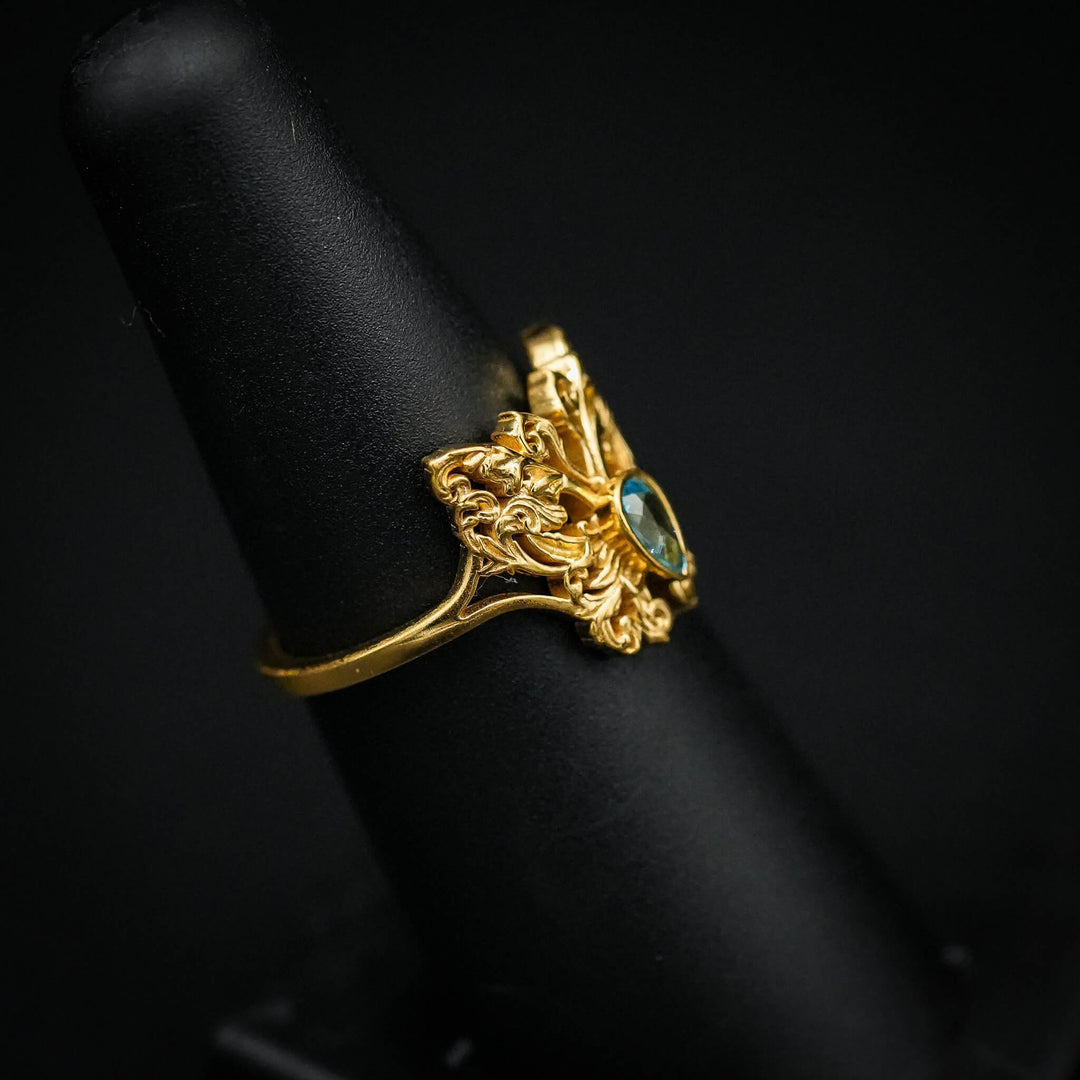 PAYMENT PLAN Sky Blue Topaz Rococo Butterfly Ring