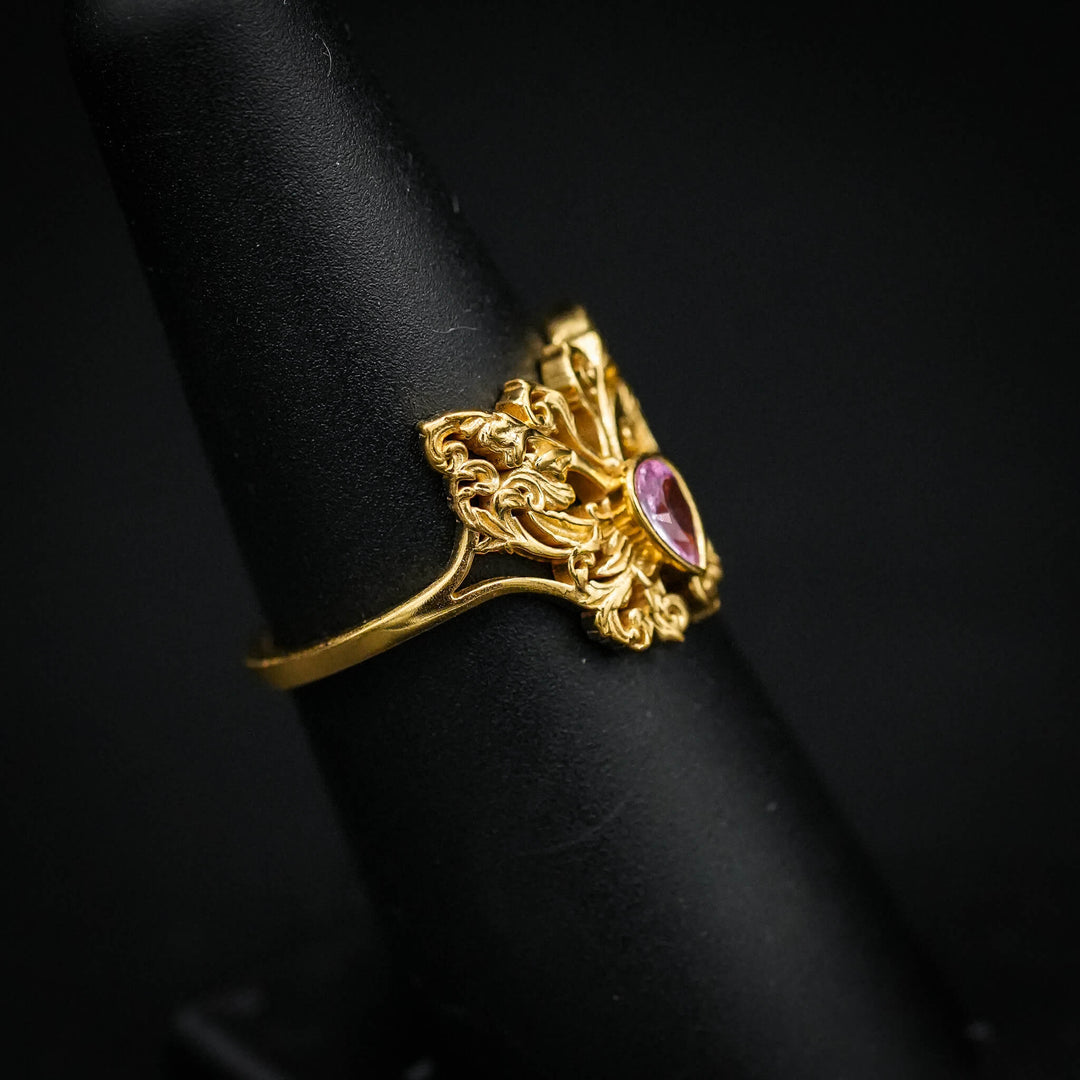 PAYMENT PLAN Pink Sapphire Rococo Butterfly Ring