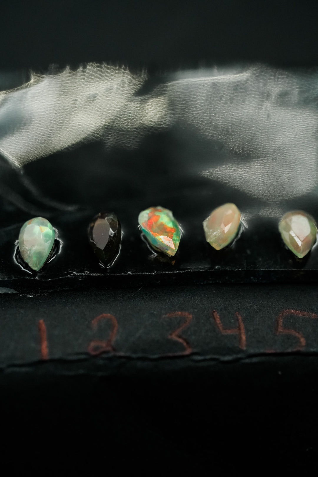 Kim's CUSTOM Silver Black Opal Bat Ring