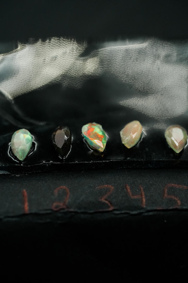 Kim's CUSTOM Silver Black Opal Bat Ring