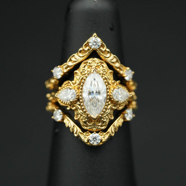 PAYMENT PLAN Moisssanite Rococo Engagement Ring Set