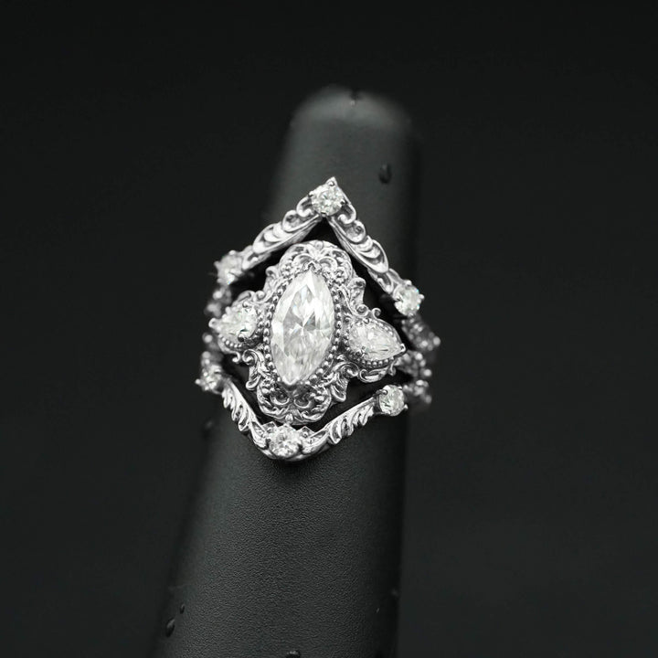 PAYMENT PLAN Moisssanite Rococo Engagement Ring Set