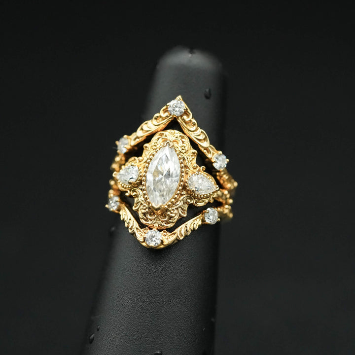 PAYMENT PLAN Moisssanite Rococo Engagement Ring Set
