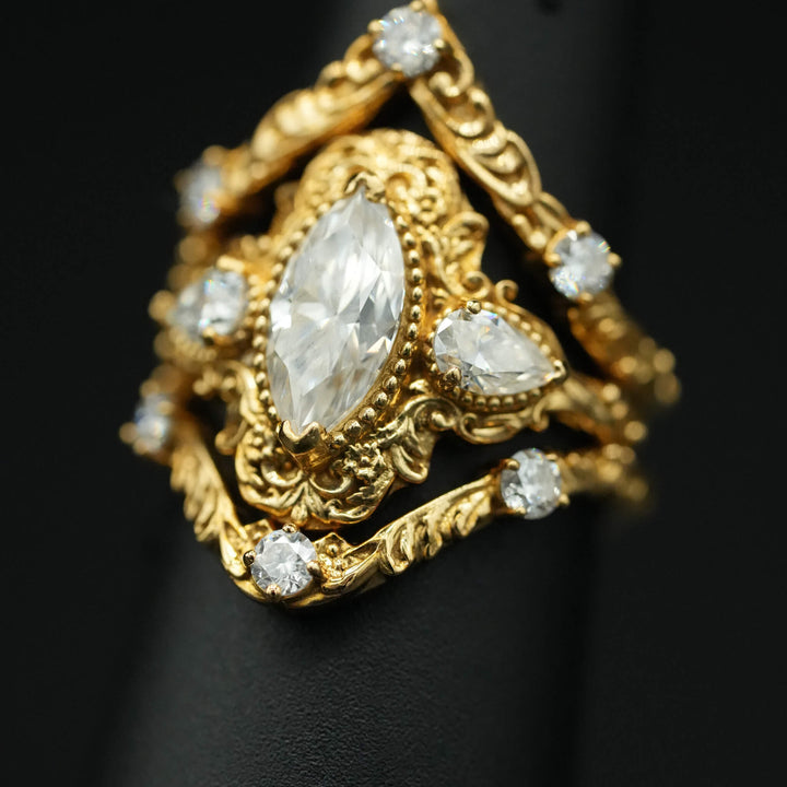 PAYMENT PLAN Moisssanite Rococo Engagement Ring Set