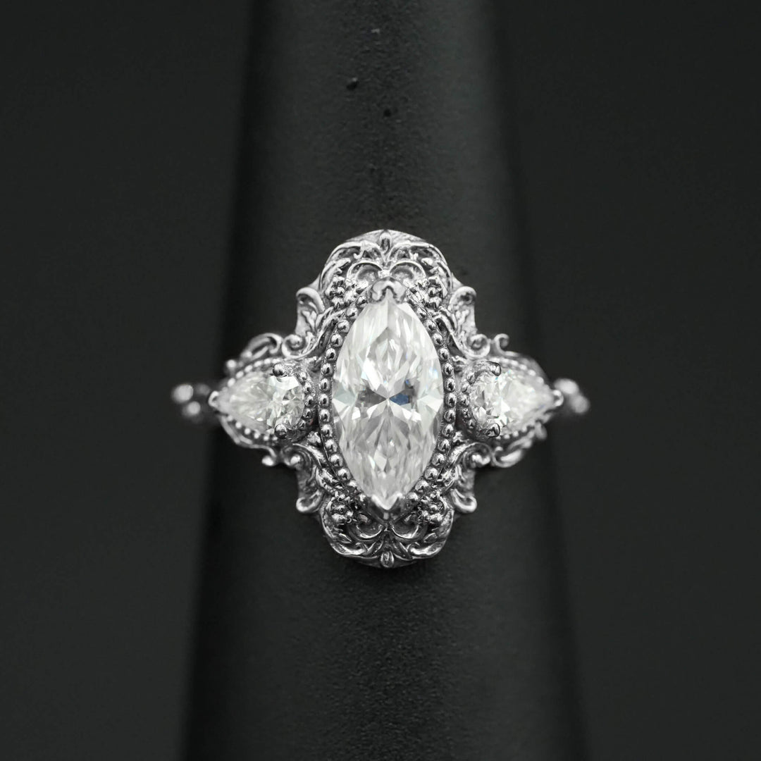 PAYMENT PLAN Moisssanite Rococo Engagement Ring Set