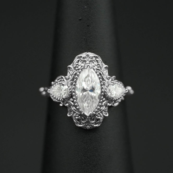 Moissanite Rococo Engagement Ring