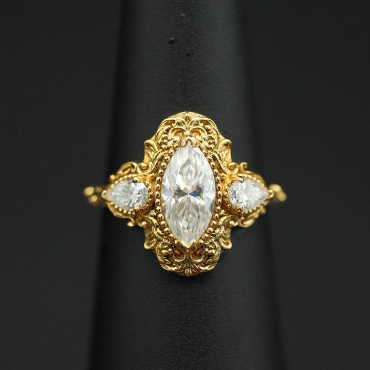 Moissanite Rococo Engagement Ring