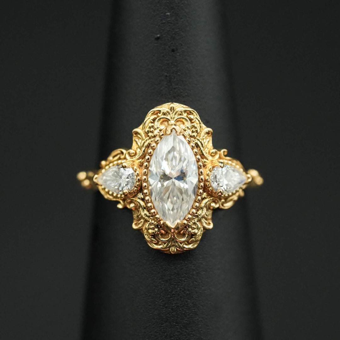 Moissanite Rococo Engagement Ring