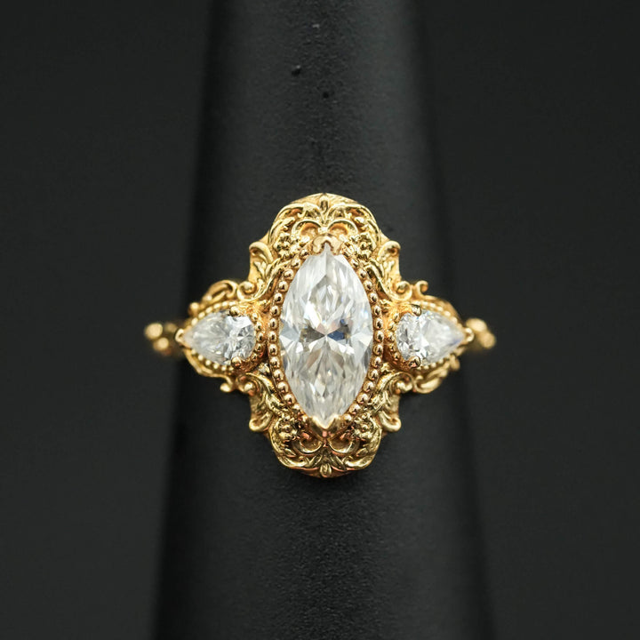 Moissanite Rococo Engagement Ring