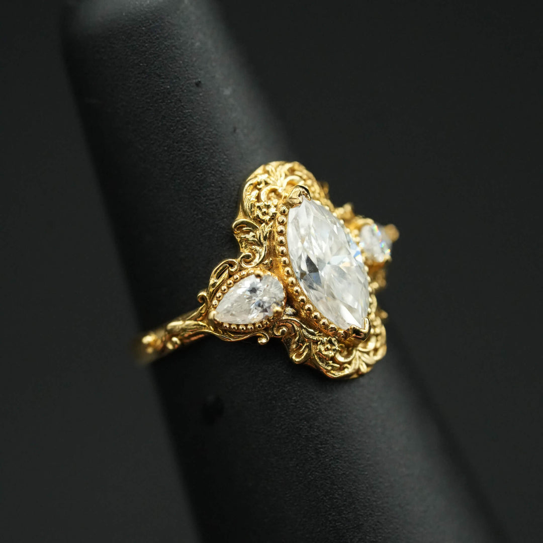 Moissanite Rococo Engagement Ring