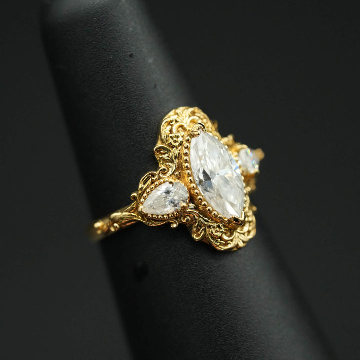 Moissanite Rococo Engagement Ring