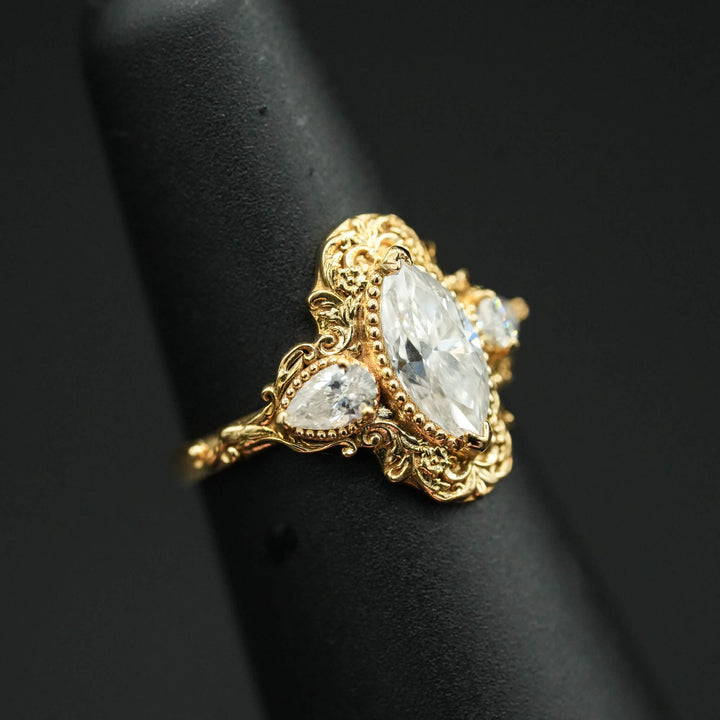 Moissanite Rococo Engagement Ring