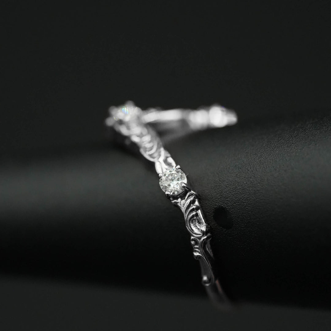 Moissanite Rococo Anniversary Band