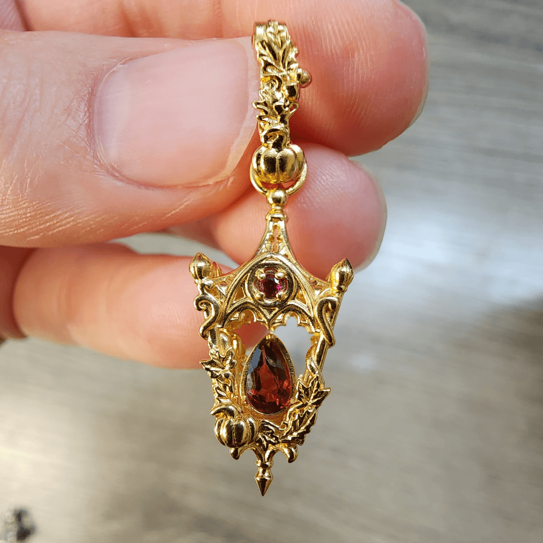 Pre-Order Mini Eternal Lanterns in Garnet and Gold Vermeil