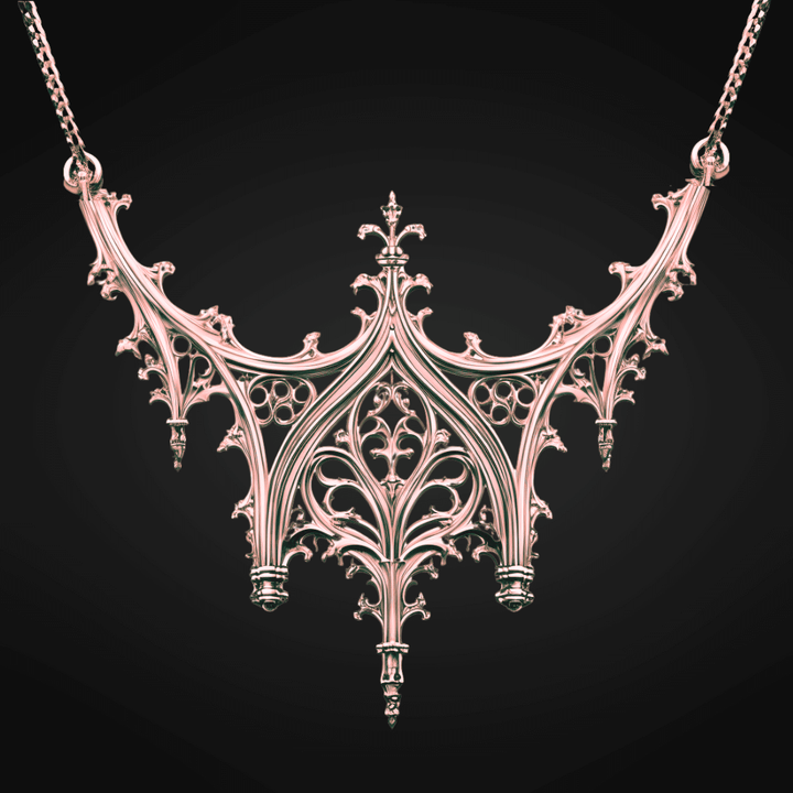 Rose Gold Vermeil Gothic Cathedral Necklace