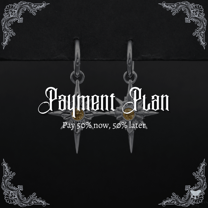 North Star Earrings - Titanium Hoops (With Gemstones) PAYMENT PLAN