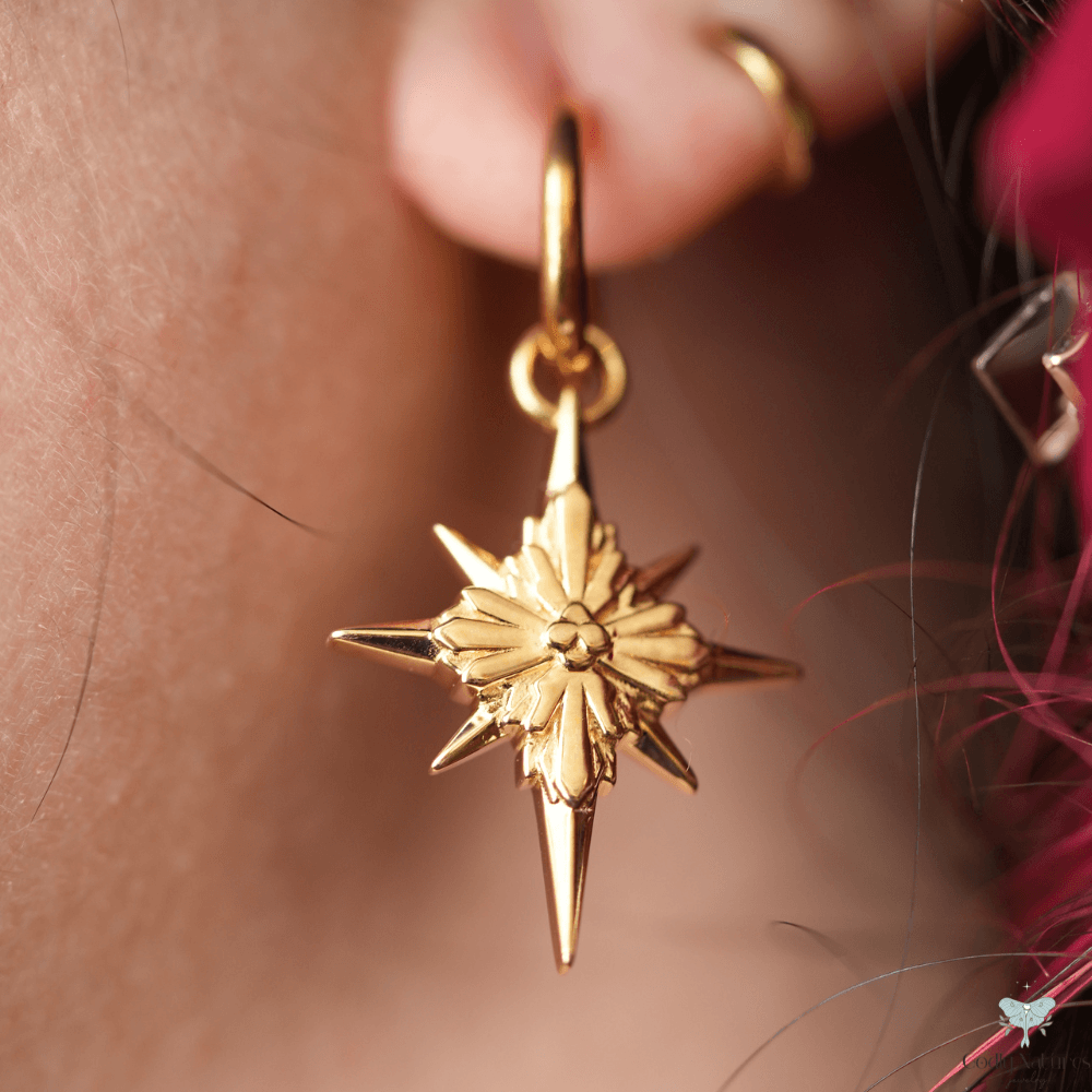 North Star Earrings - Titanium Hoops (Without Gemstones)