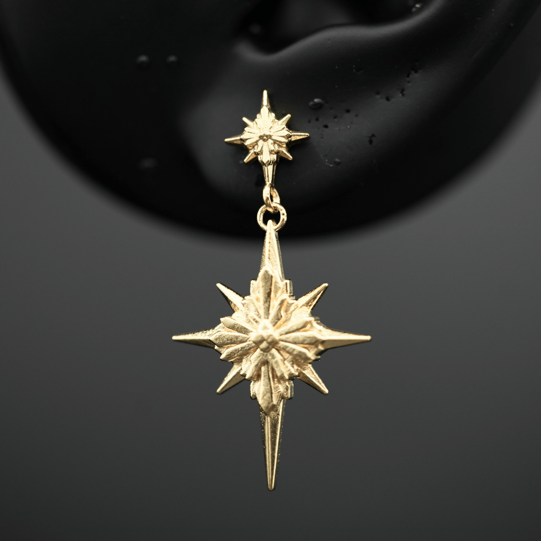 North Star Earrings - Star Studs (Without Gemstones) PAYMENT PLAN