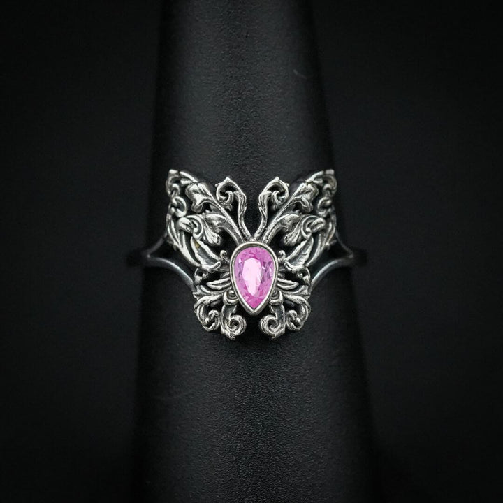 PAYMENT PLAN Pink Sapphire Rococo Butterfly Ring