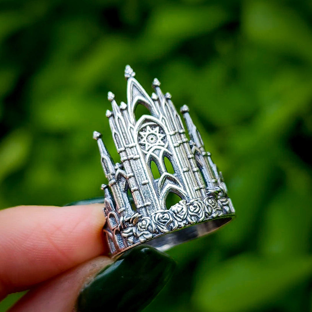 Silver Rose Cathedral Ring