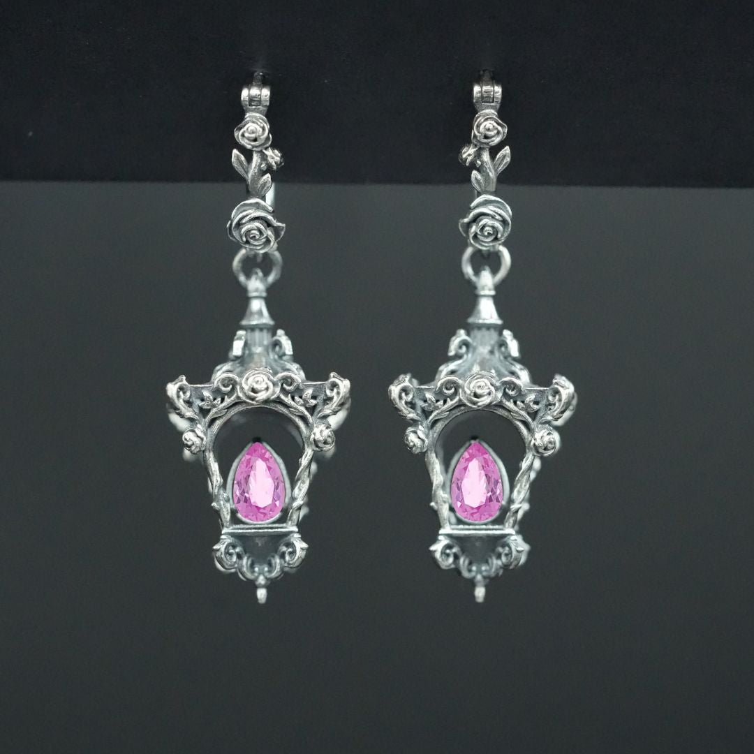 Yelizaveta (PAYMENT PLAN) Rose Lantern Hoop Earrings