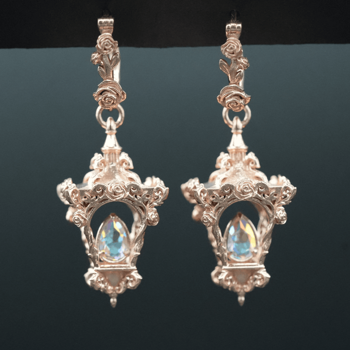 Rose Lantern Hoop Earrings