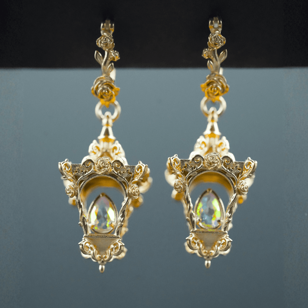 ❤️ Rose Lantern Hoop Earrings