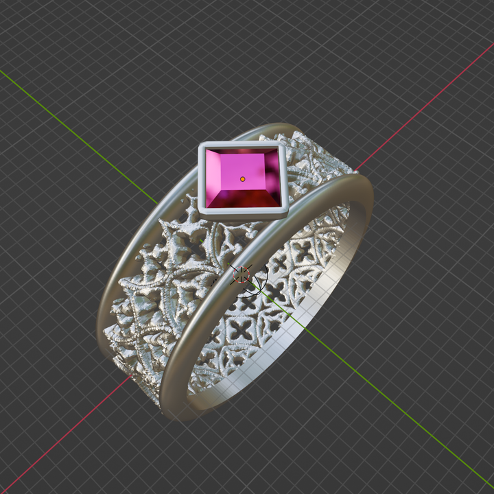 Custom Ruby Silver Gothic Band Ring (FINAL PAYMENT)