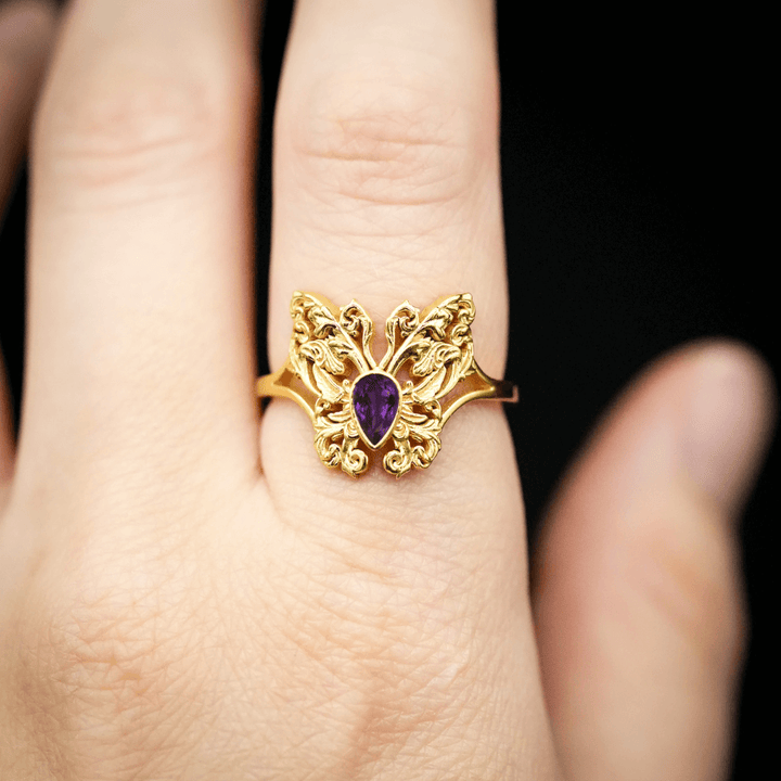 PAYMENT PLAN Amethyst Rococo Butterfly Ring