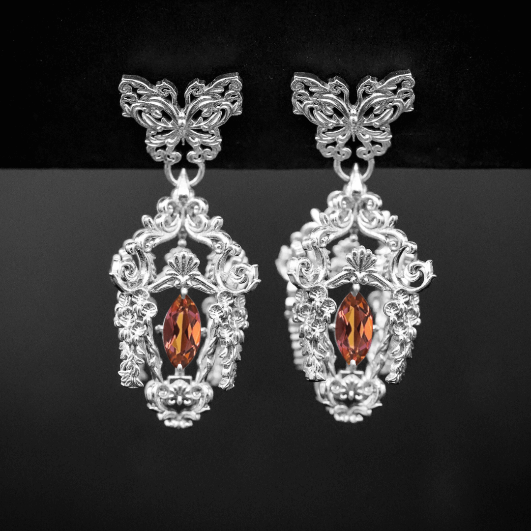 Wisteria Lantern Earrings (Butterfly Studs)