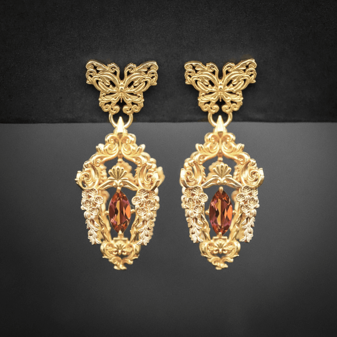 Wisteria Lantern Earrings (Butterfly Studs)