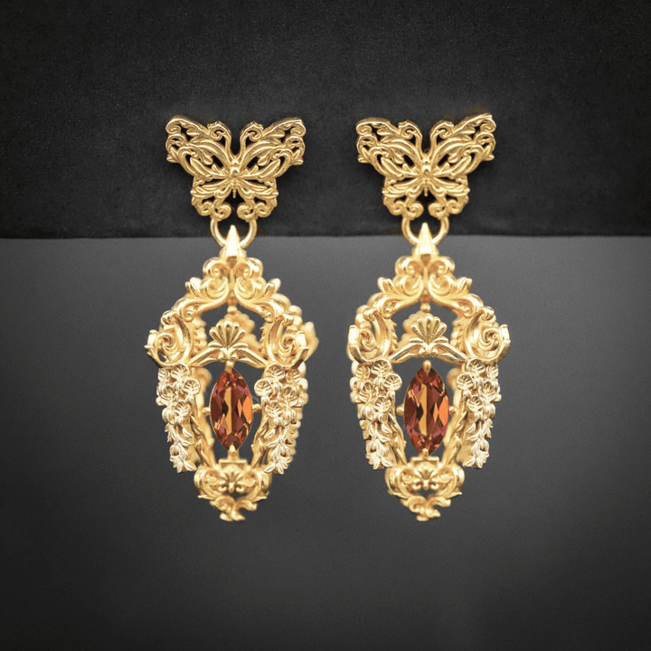 Wisteria Lantern Earrings (Butterfly Studs)