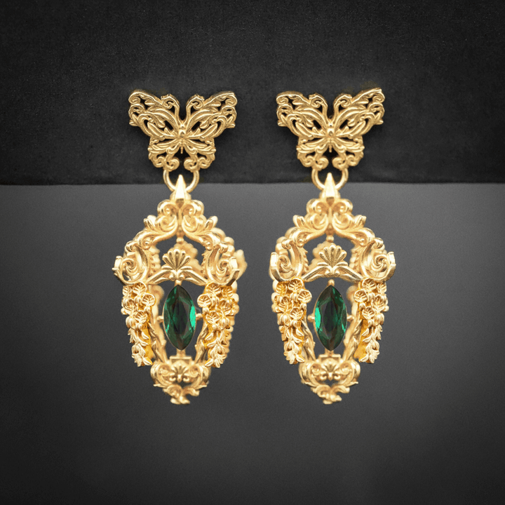 Wisteria Lantern Earrings (Butterfly Studs)