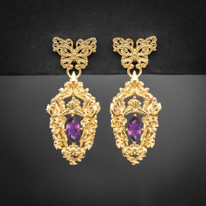 Wisteria Lantern Earrings (Butterfly Studs)