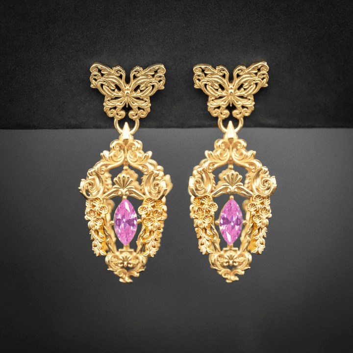 Wisteria Lantern Earrings (Butterfly Studs)