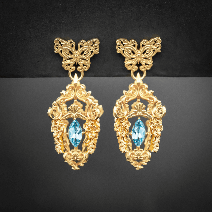 Wisteria Lantern Earrings (Butterfly Studs)