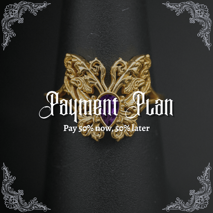 PAYMENT PLAN Amethyst Rococo Butterfly Ring