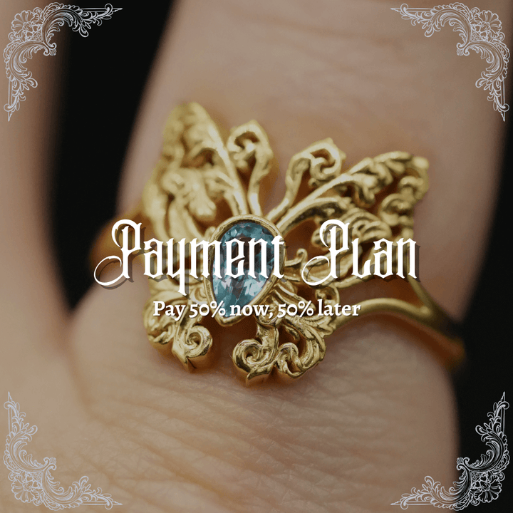 PAYMENT PLAN Sky Blue Topaz Rococo Butterfly Ring