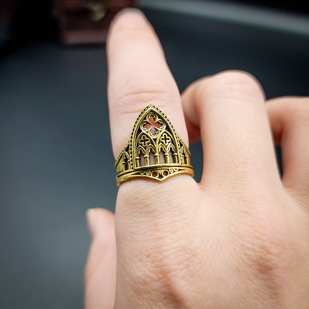 Brass Cathedral Window Ring Set
