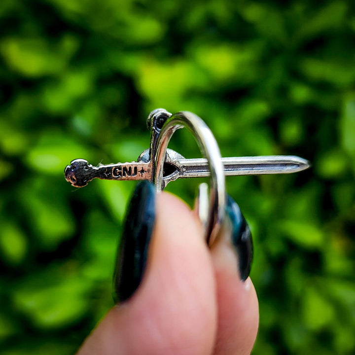 Amethyst Silver Sword of the Spirit Ring