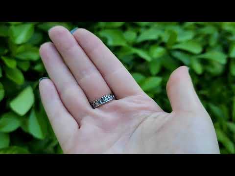 Silver Emerald Rose Cathedral Ring